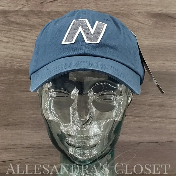 BUNDLE - 2 New Balance Hats Caps Snapback 6 Panel V990 Block N - Navy & Burgundy - Picture 8 of 13